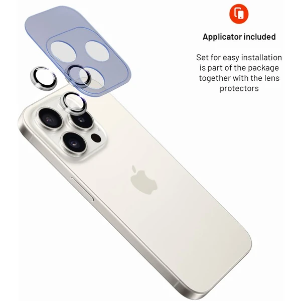 FIXED Sapphire Camera Glass ochranné sklá Apple iPhone 15 Pro/15 Pro Max strieborná - Ochranné fólie a sklo - Obrázok 80dc389fe5a04c94b77c00114335ed9c