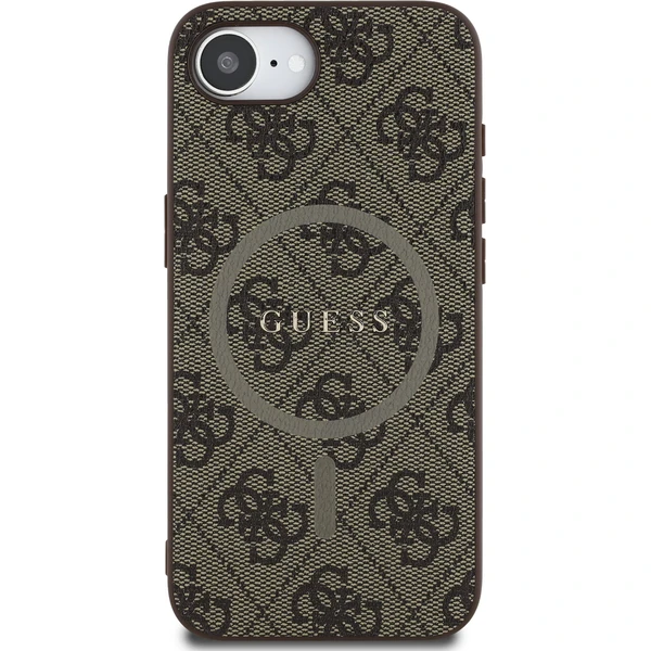 Guess PU Leather 4G Farebný prsteň MagSafe kryt iPhone 17e/16e hnedý - Puzdra - Obrázok 81331b6b34514860b4aaa9e7de3c24c2