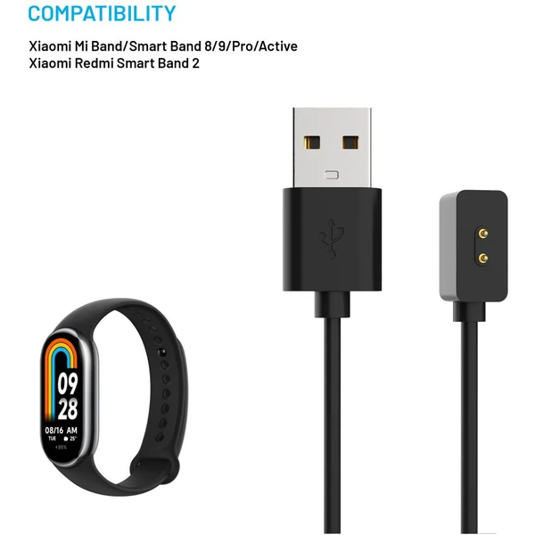 FIXED USB-A napájací kábel pre Xiaomi Mi Band/Smart Band 8/9/Pro/Active 1m čierny - Káble a redukcie - Obrázok 815f9a9d0168487eba865257e8d87054