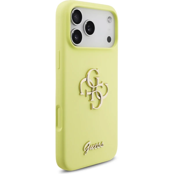 Guess Liquid Silicone 4G Metal Logo kryt iPhone 17 Pro Max žltý - Puzdra - Obrázok 817d94d14ee3411baa9380cdacf9cb9a