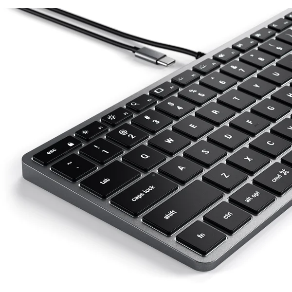 Satechi Slim W1 USB-C klávesnica US vesmírne šedá - Klávesnice - Obrázok 81BT000501