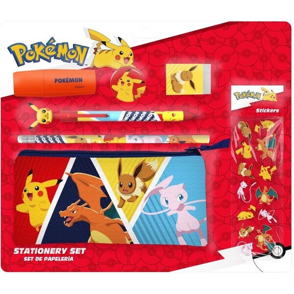 Peračník a školský set so samolepkami Pokémon