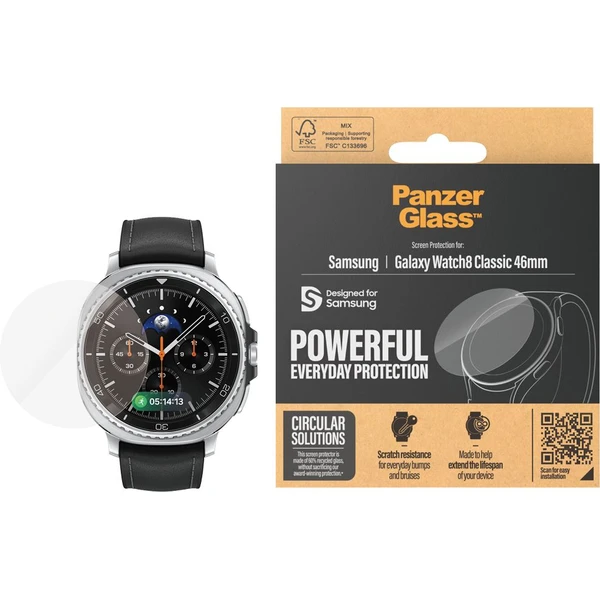 PanzerGlass® sklo Samsung Galaxy Watch8 Classic (46mm) číre - Ochranné fólie a sklo - Obrázok 81XI000K01