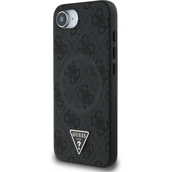 Guess PU 4G Strass Triangle Metal Logo kryt iPhone 17e/16e čierny - Puzdra - Obrázok 81b116253f6543e68559c4eb6c5d2e89