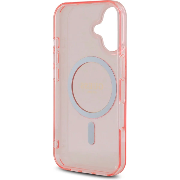 Guess IML Glitter Ring MagSafe kryt pre iPhone 16 ružový - Puzdra - Obrázok 81c78699071d4bb087a437da5512cfbc