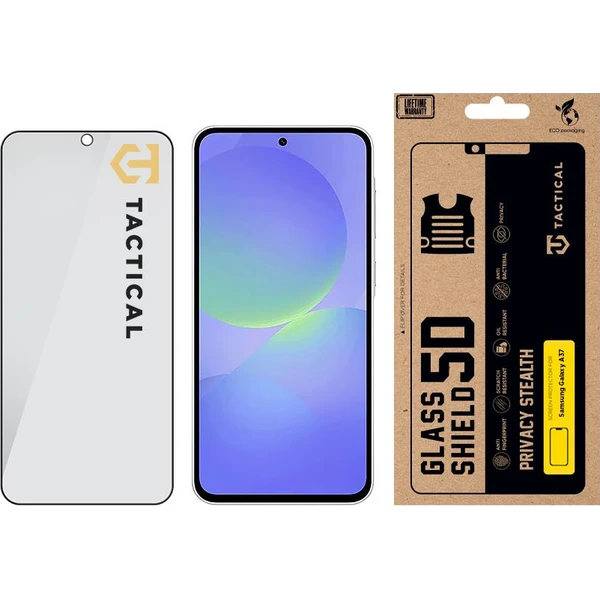 Taktický sklenený štít Ochrana súkromia Stealth 5D sklo pre Samsung Galaxy A37 čierne - Ochranné fólie a sklo - Obrázok 81cfb1a06c5e481db68a52167fdb9790