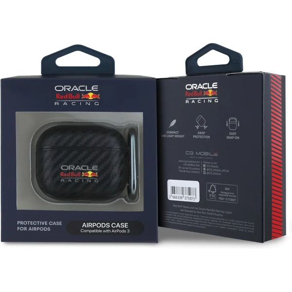 Oracle Red Bull Racing PU karbónové puzdro AirPods 3 čierne - Puzdra - Obrázok 81d6f7768b944189a1b95818f07a44a4