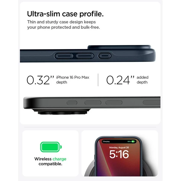 Spigen Thin Fit MagSafe kryt iPhone 16 Pro Max metal slate - Puzdra - Obrázok 81ecf00288af48cfa1b504223fb5a2c2