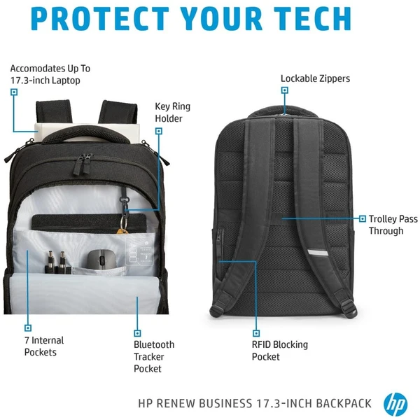 HP Renew Business batoh na notebook 17,3" čierny - Batohy - Obrázok 820G000K01
