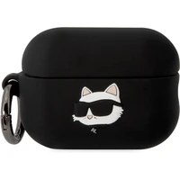Karl Lagerfeld 3D Logo NFT Choupette Head Silikónové puzdro Airpods Pro 2 čierne - Puzdra