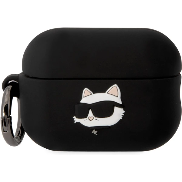 Karl Lagerfeld 3D Logo NFT Choupette Head Silikónové puzdro Airpods Pro 2 čierne - Puzdra - Hlavný obrázok