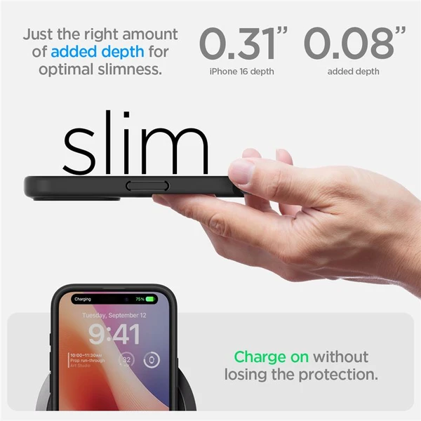 Spigen Ultra Hybrid kryt iPhone 16 frost black - Puzdra - Obrázok 821eb310c9cc4919b0ce5d3f3893434b