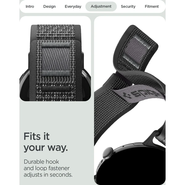 Spigen Athlex Air, aktívna čierna sivá - Google Pixel Watch 5/4/3 45mm - Remienky - Obrázok 82474db077ac47fbb20efffea4b1c6a8