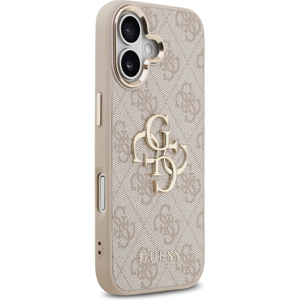 Guess PU Leather 4G Metal Logo Gold Frame MagSafe kryt iPhone 17 ružový - Puzdra - Obrázok 824eeb69c4304267ab12a509912030b9