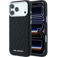 Karl Lagerfeld PU Grained Allover Semi Wrap Magsafe kryt iPhone 18 Pro Max čierny - Puzdra