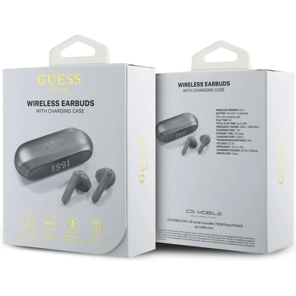 Guess Elongated Metallic ENC TWS bezdrôtové slúchadlá béžové - Slúchadlá - Obrázok 829d735523844fae810c3e9ef5ccdd8b