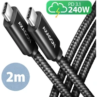 AXAGON BUCM2-CM20AB USB-C/USB-C napájací kábel 240W 2m čierny - Káble a redukcie