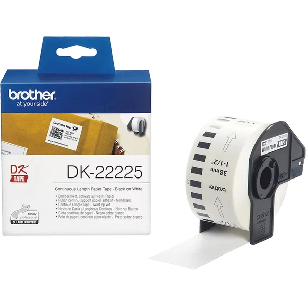 Brother DK-22225 papierová rolka čierna na bielej šírka 38 mm - Pásky pre štítkovače - Hlavný obrázok
