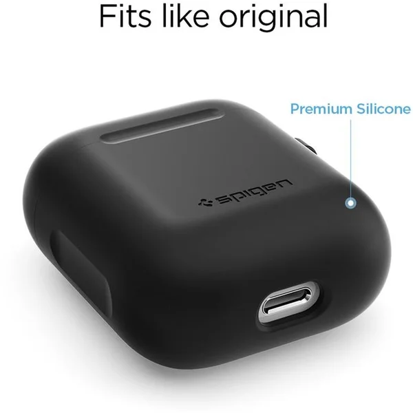 Spigen Silicone Case púzdro pre Apple AirPods čierne - Puzdra - Obrázok 82K0000301