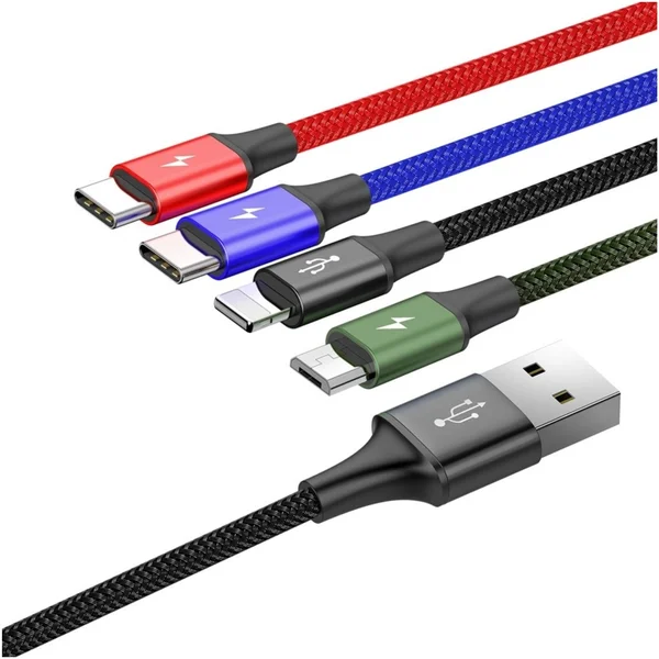 Baseus Fast 4v1 napájací kábel 1,2m čierny - Káble a redukcie - Obrázok 82RR000501