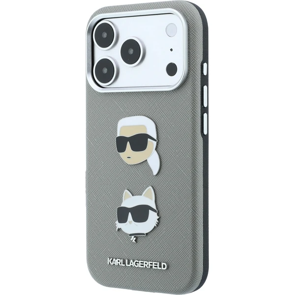 Karl Lagerfeld PU Semi Wrap Saffiano K&CH Heads kryt iPhone 18 Pro Max šedý - Puzdra - Obrázok 82ad9a953803436ca3948c6004f16e1f