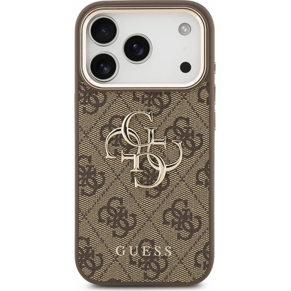 Guess PU 4G Metal Logo Strap Zadný kryt pre iPhone 18 Pro Brown - Puzdra - Obrázok 82c2de6a764343d7967f33e794a667a6