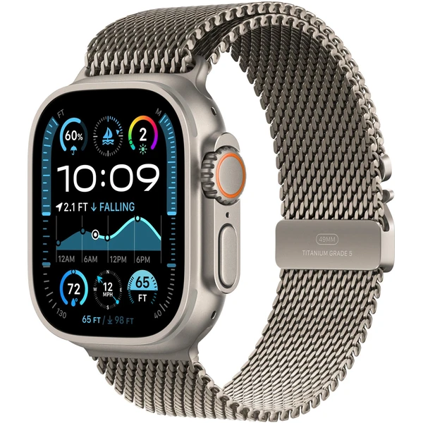 Apple Watch 49/46/45/44mm milánsky ťah z prírodného titánu M - Remienky - Hlavný obrázok