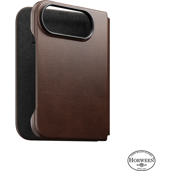 Nomad Traditional Leather Folio (Horween) MagSafe kožené puzdro iPhone 18 Fold rustikálna hnedá - Puzdra - Hlavný obrázok