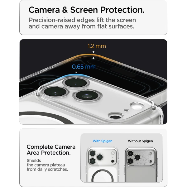 Spigen Ultra Hybrid MagSafe kryt iPhone 18 Pro/17 Pro clear graphite - Puzdra - Obrázok 82f4f764bfa54c93b954286300f07624