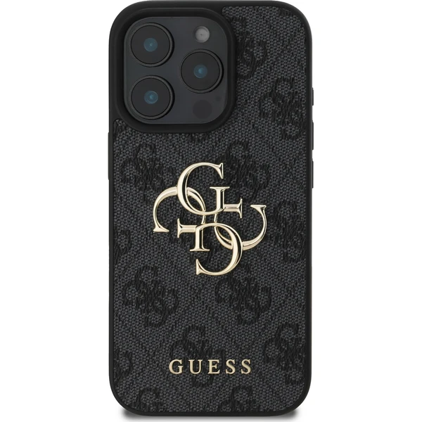Guess PU 4G Metal Logo kryt pre iPhone 16 Pro sivý - Puzdra - Obrázok 82fe1263abf648a2b59e37064f15e698