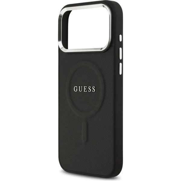 Guess PU Saffiano MagSafe kryt iPhone 17 Pro Max čierny - Puzdra - Obrázok 830a3d793c0b42a99f18b11f1cb56f30