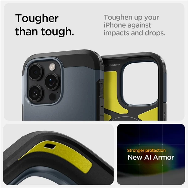 Spigen Tough Armor T MagSafe kryt iPhone 16 Pre modrý - Puzdra - Obrázok 834f492ecddc41c899f5ef78eee90ad8