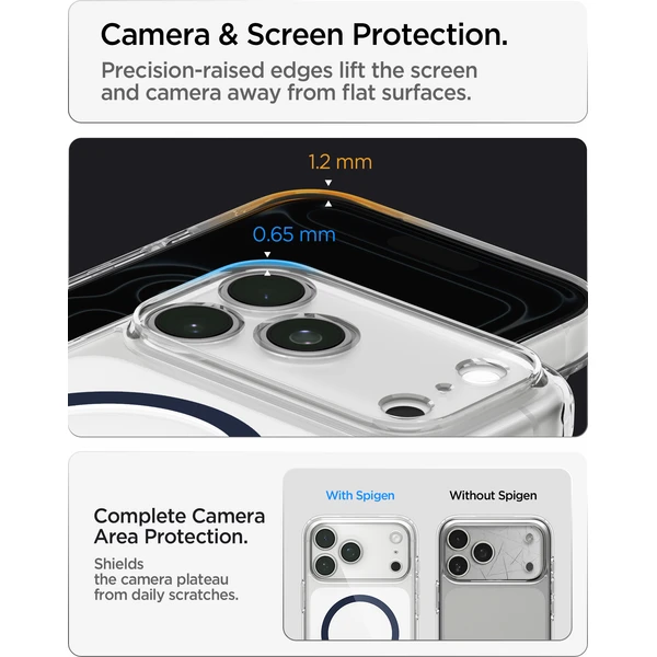 Spigen Ultra Hybrid MagSafe kryt na iPhone 18 Pro Max/17 Pro Max číry tmavě modrý - Puzdra - Obrázok 835e8d1804914b64815c31a2d0040ec5