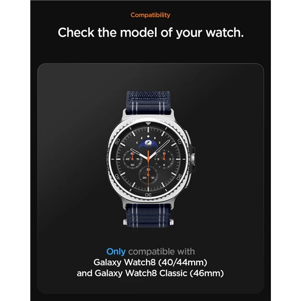 Spigen Fabric Band remienok (suchý zips) Samsung Galaxy Watch8 46/44/40mm námornícka modrá - Remienky - Obrázok 836337b77a1245f392544f06196e42e7