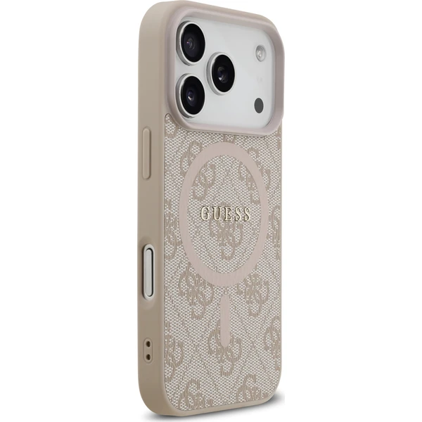 Guess PU Leather 4G Colored Ring MagSafe Zadný Kryt pre iPhone 17 Pro ružový - Puzdra - Obrázok 8372cfe19f4d4ba6bf5162201e6b7270