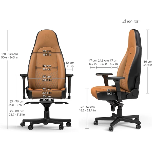 noblechairs ICON Real Leather herná stolička béžovočierna - Stoličky - Obrázok 838A000P01