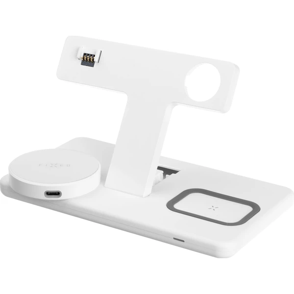 FIXED MagPowerstation 3v1 bezdrôtový nabíjačka s MagSafe biela - Nabíjačky - Obrázok 838V600301