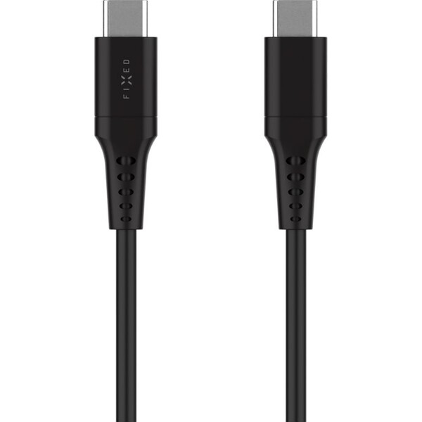 E-shop FIXED Liquid silicone USB-C/USB-C napájací kábel 60W 0,3m čierny
