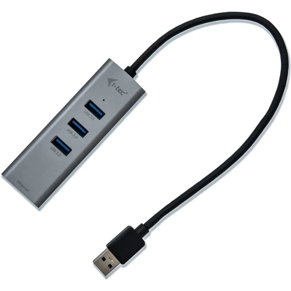 i-tec USB 3.0 Metal HUB 3 Port + Gigabit Ethernet Adapter - USB huby - Obrázok 839B000501