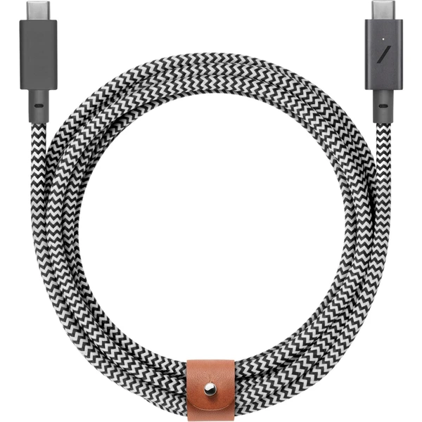Native Union Belt Cable Pro USB-C 240W nabíjací kábel, 2,4m, čierny/biely - Káble - Hlavný obrázok