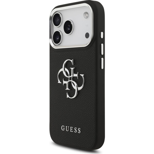 Guess PU Grained 4G Metal Logo kryt iPhone 17 Pro čierny - Puzdra - Obrázok 83a547781a554fe9afe62a8ddede7782