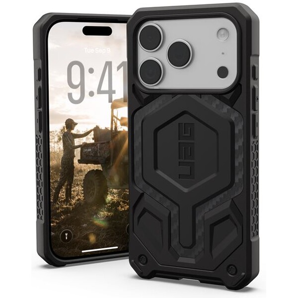 UAG Monarch Pro MagSafe Carbon Fiber kryt iPhone 17 Pro čierny