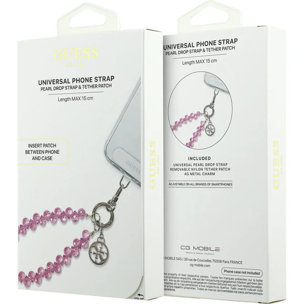 Guess univerzálny popruh na ruku Crystals 4G Charm ružový - Popruhy a crossbody - Obrázok 83c6428341d140c989969c1f620a14b6