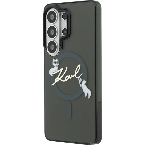 Karl Lagerfeld IML Choupette Karl Skript Logo Magnetický kryt Samsung Galaxy S26 Ultra čierny - Puzdra - Obrázok 84508f1d1cc24a82a186847f7c6b2f1e