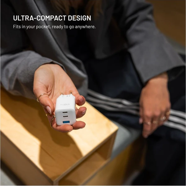 FIXED Mini GaN nabíjačka s 2x USB-C/USB-A a podporou PD, 65W, biela - Nabíjačky - Obrázok 84980cccadaf4ca9a2bc52ea95793040