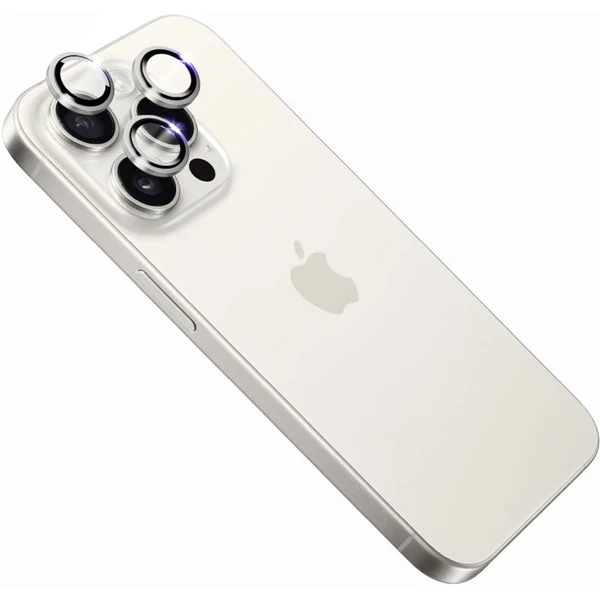 FIXED Sapphire Camera Glass ochranné sklá Apple iPhone 15 Pro/15 Pro Max strieborná - Ochranné fólie a sklo - Hlavný obrázok