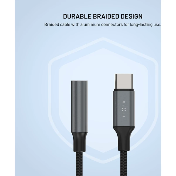FIXED Link hliníková redukce USB-C na 3,5mm jack, vesmírně šedá - Káble a redukcie - Obrázok 84cb0997b0df4658b0972bf4679f0117