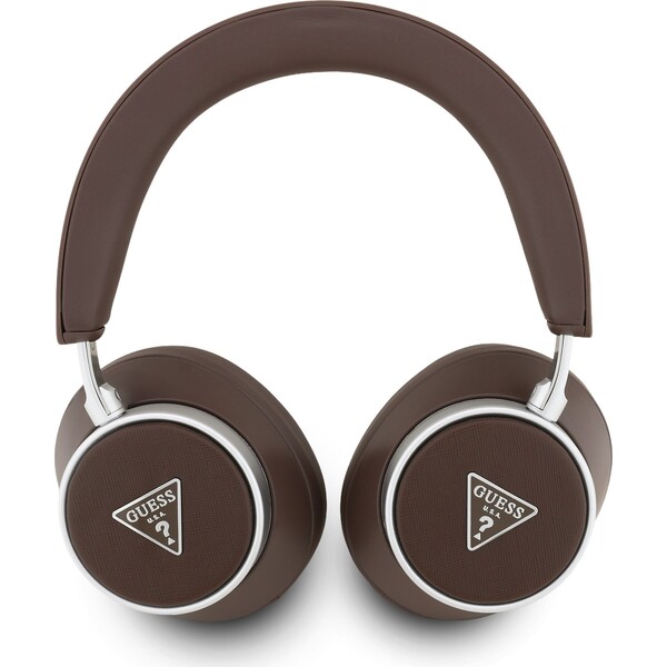 E-shop Guess PU Saffiano Triangle Logo ENC Bezdrôtové slúchadlá hnedá