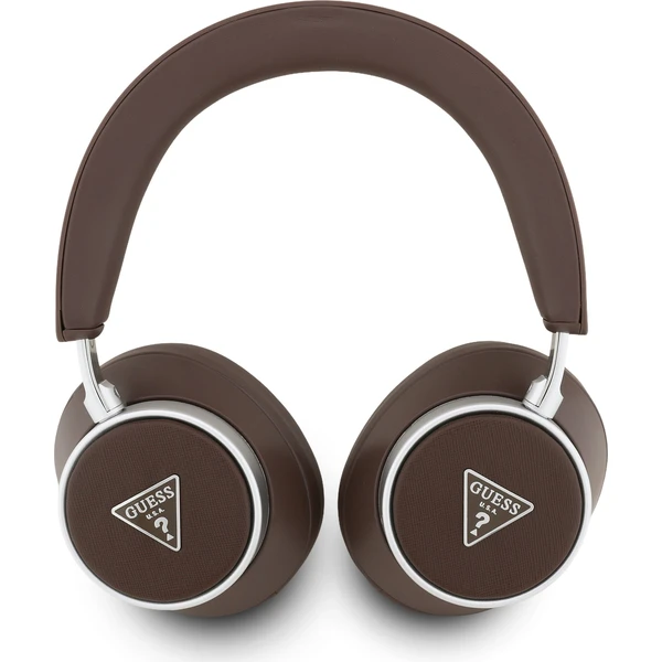 Guess PU Saffiano Triangle Logo ENC Bezdrôtové slúchadlá hnedá - Slúchadlá - Hlavný obrázok