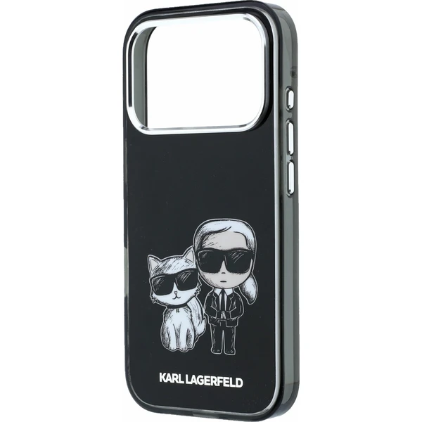 Karl Lagerfeld PU Semi Wrap Smooth Sketch Bodies Magsafe Zadný Kryt pre iPhone 18 Pro Black - Puzdra - Obrázok 84cee9187673493db7e682385c905195